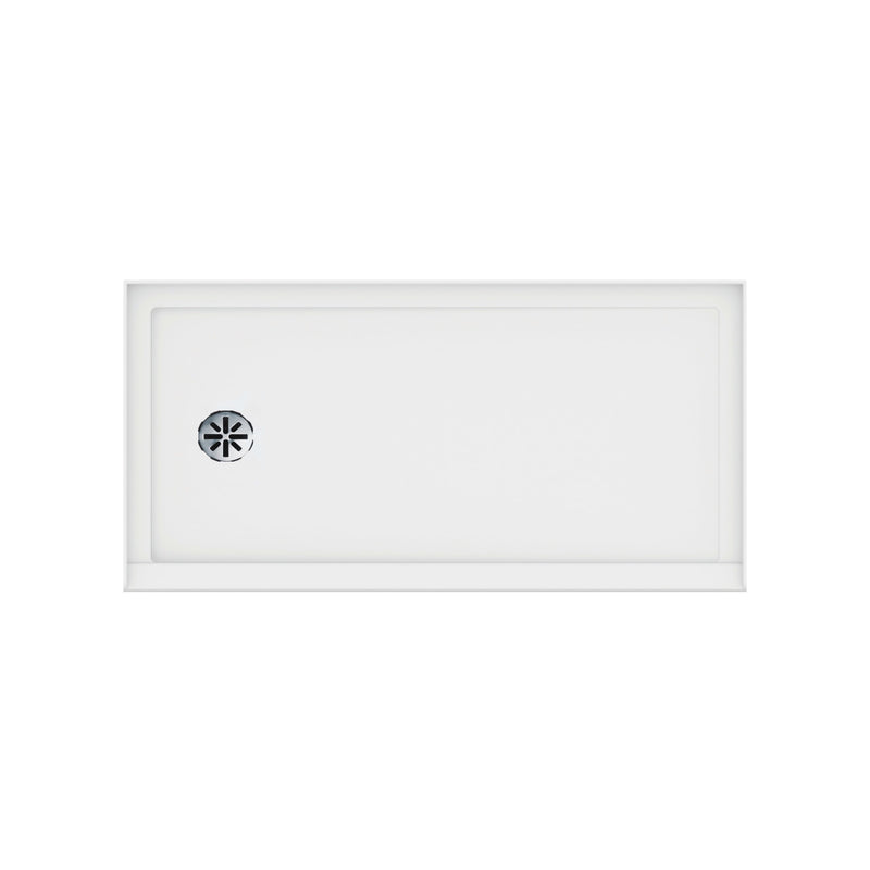 Neptune Entrepreneur Impact 6030 Acrylic Alcove Shower Base in White with Left Drain – 220001-501-001-001