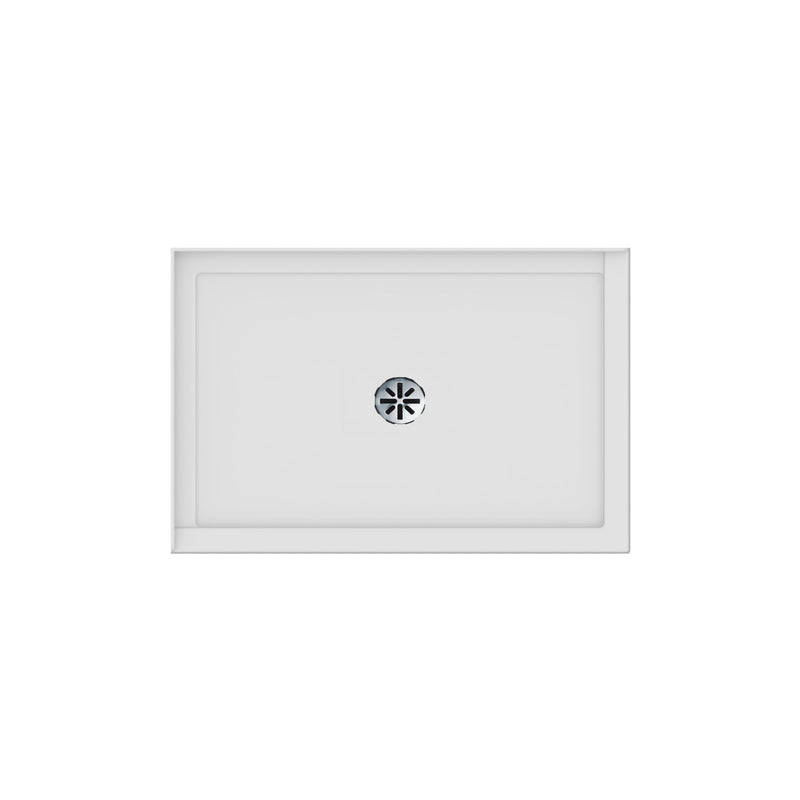 Neptune Entrepreneur Impact 4832 Acrylic Left Corner Shower Base in White with Center Drain – 220003-502-001-000