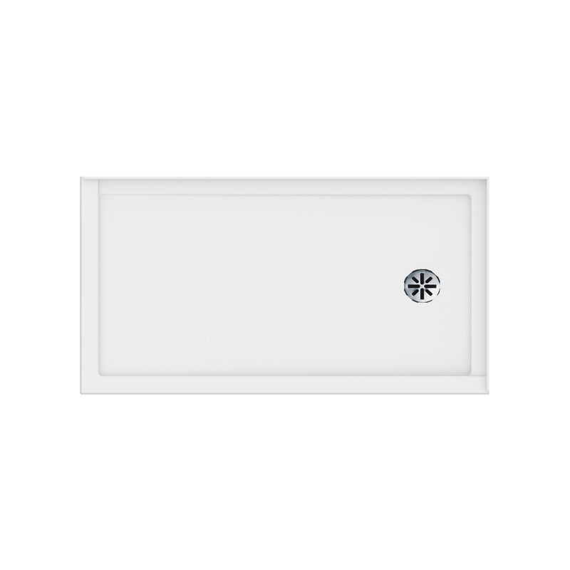 Neptune Entrepreneur Impact 6032 Acrylic Corner Shower Base in White with Right Drain – 220005-503-001-002