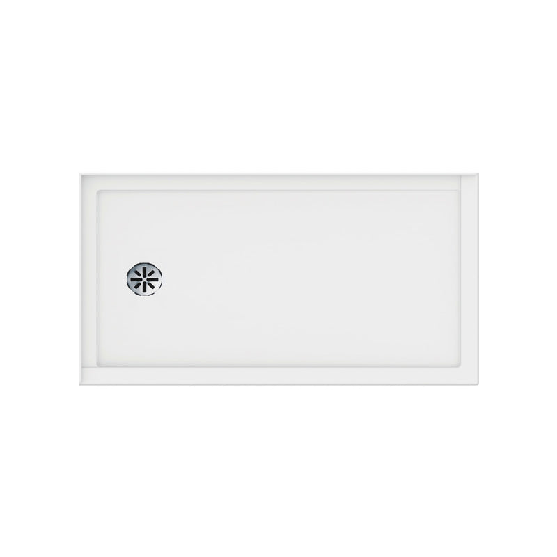 Neptune Entrepreneur Impact 6032 Acrylic Corner Shower Base in White with Left Drain – 220005-502-001-001