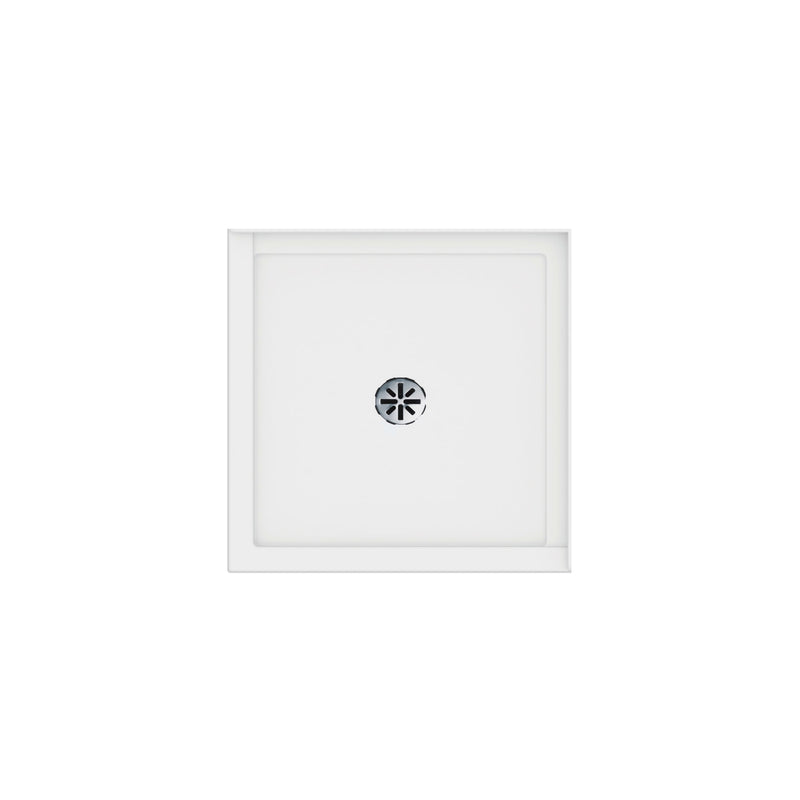 Neptune Entrepreneur Impact 3636 Acrylic Corner Shower Base in White with Center Drain – 220009-500-001-000