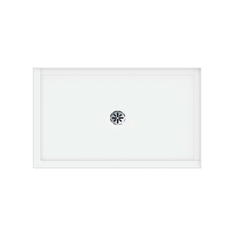 Neptune Entrepreneur Impact 6036 Acrylic Right Corner Shower Base in White with Center Drain – 220013-503-001-000