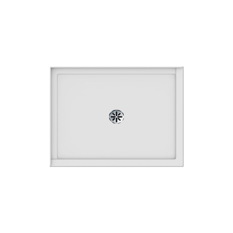 Neptune Entrepreneur Impact 4836 Acrylic Left Corner Shower Base in White with Center Drain – 220011-502-001-000