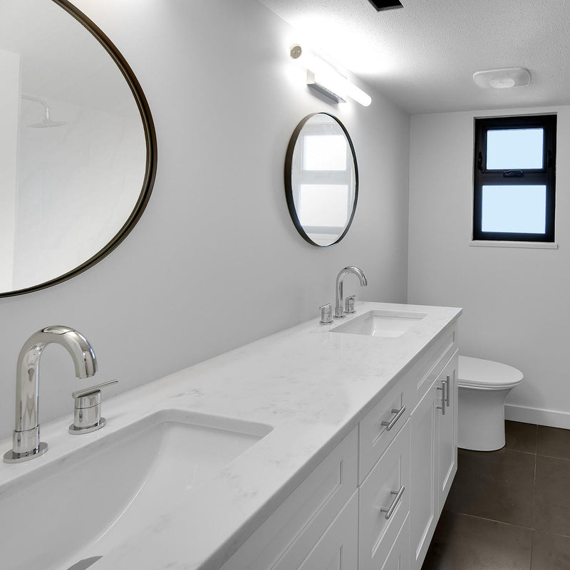 Pearl Isla 30" Framed Round Bathroom Mirror Matte Black - GDI30-BK