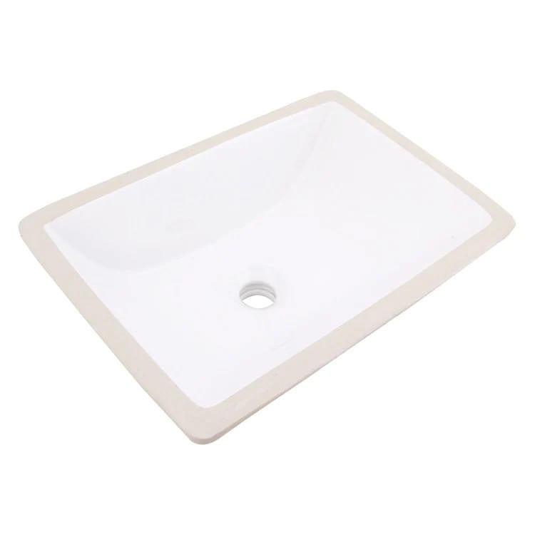 Pearl Kato RAAKET-18 Shiro White Rectangle Undermount Bathroom Sink - GKC931