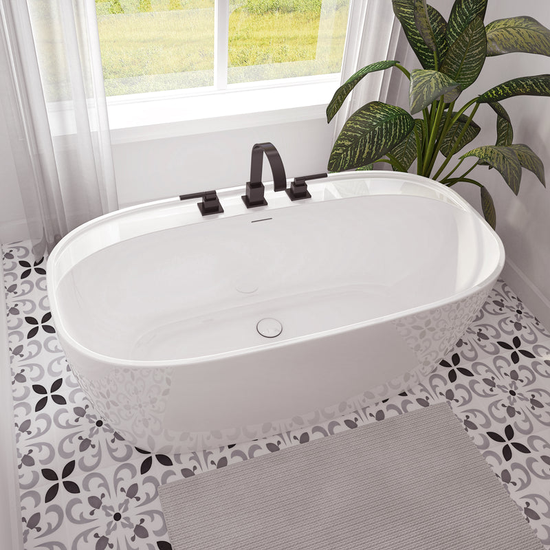 Neptune Alaro 5528 Acrylic Freestanding Center Drain Bathtub in White – 220417-000-001-000