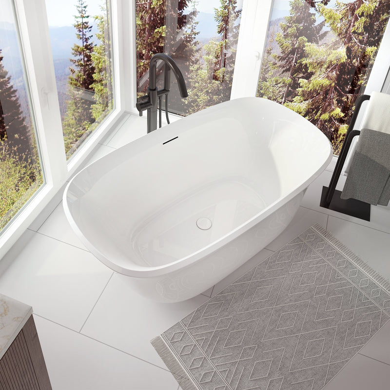 Neptune Arta 5931 Acrylic Freestanding Center Drain Bathtub in White – 220418-000-001-000