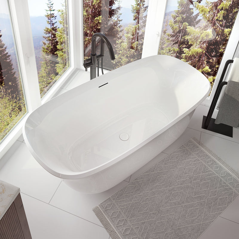 Neptune Arta 6731 Acrylic Freestanding Center Drain Bathtub in White – 220419-000-001-000