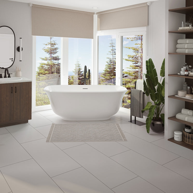 Neptune Arta 6731 Acrylic Freestanding Center Drain Bathtub in White – 220419-000-001-000