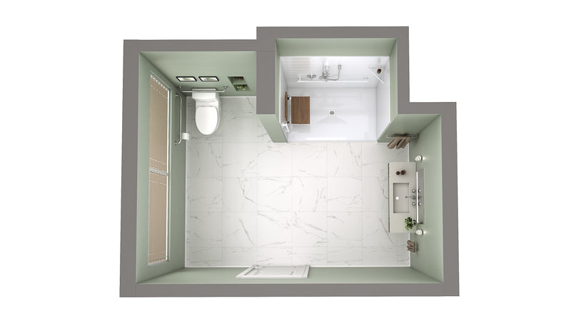 Neptune Entrepreneur Aspire 6238 Acrylic Alcove Shower Base in White with Anti-slip and PVC Center Drain in White – 220519-541-001-106