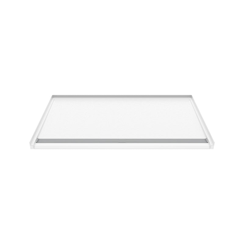 Neptune Entrepreneur Aspire 6238 AcrylX™ Alcove Shower Base in White with Fire Resistant Linear Drain in Chrome – 220589-140-002-102