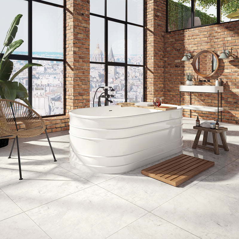 Neptune Galerie Batumi 6731 AFR Acrylic Freestanding Double Ended Center Drain Bathtub in White – 220321-000-001-000