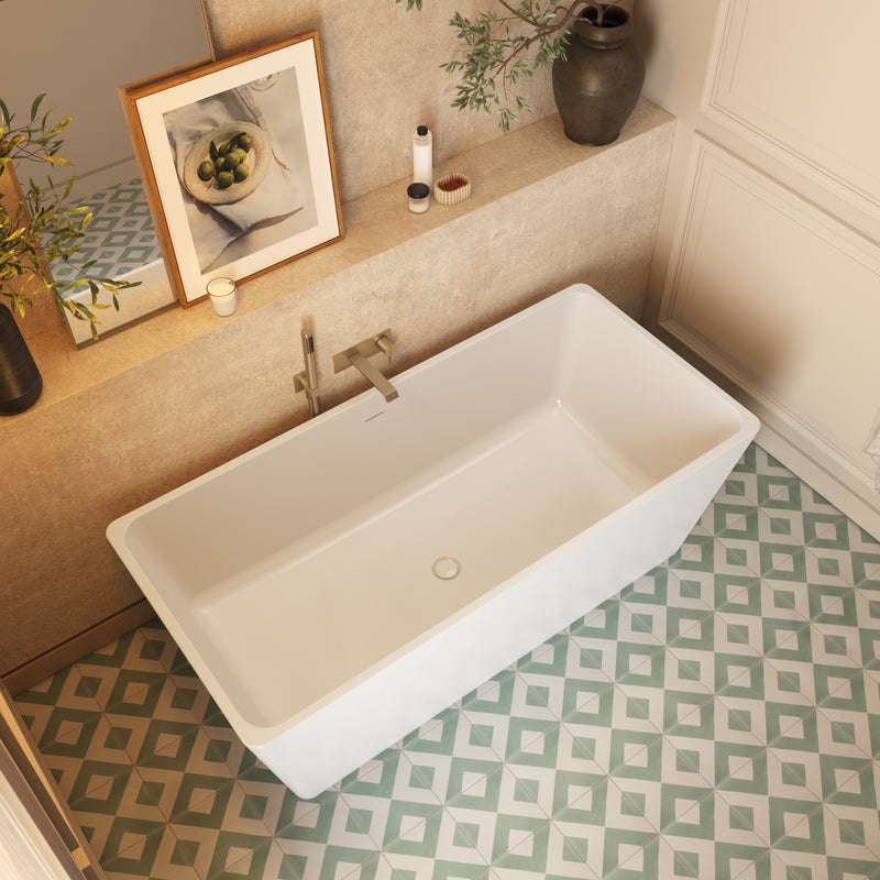 Neptune Bern 6731 AFR Acrylic Freestanding Center Drain Bathtub in White – 220309-000-001-000