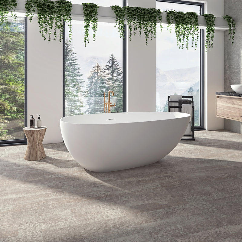 Neptune Galerie Braga 6329 AFR Solid Surface Freestanding Center Drain Bathtub in Matte White – 220355-000-320-000