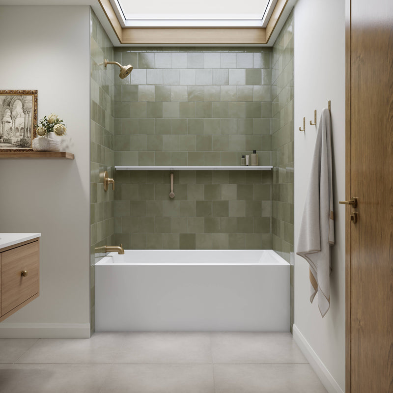 Neptune Clermont 3060 IFS AFR Acrylic Alcove Left-Hand Drain Bathtub in White – 220445-000-001-111