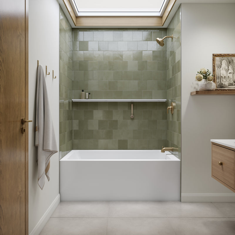 Neptune Clermont 3660 IFS AFR Acrylic Alcove Right-Hand Drain Bathtub in White – 220447-000-001-112