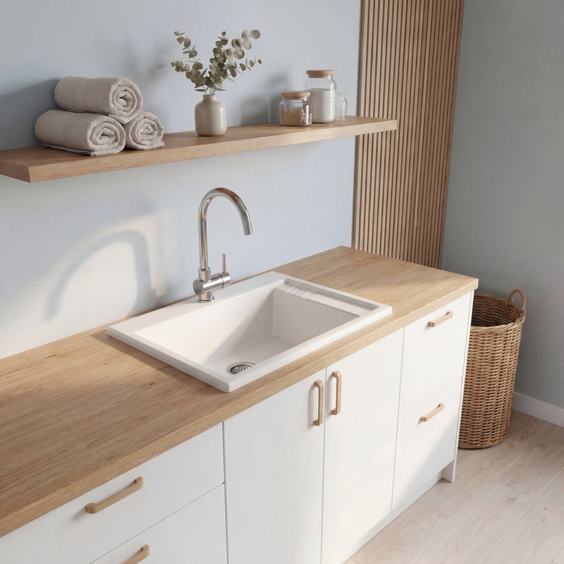 Neptune Eco 2420 Acrylic Drop-In Single Bowl Laundry Sink in White – 220263-000-001-000