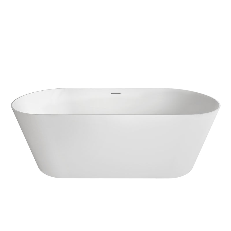 Neptune Galerie Girona 6628 AFR Solid Surface Freestanding Double Ended Center Drain Bathtub in Matte White – 220352-000-320-000