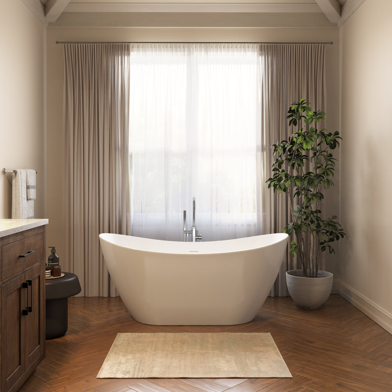 Neptune Hallstatt 6029 AFR Acrylic Freestanding Center Drain Bathtub in White – 220304-000-001-000
