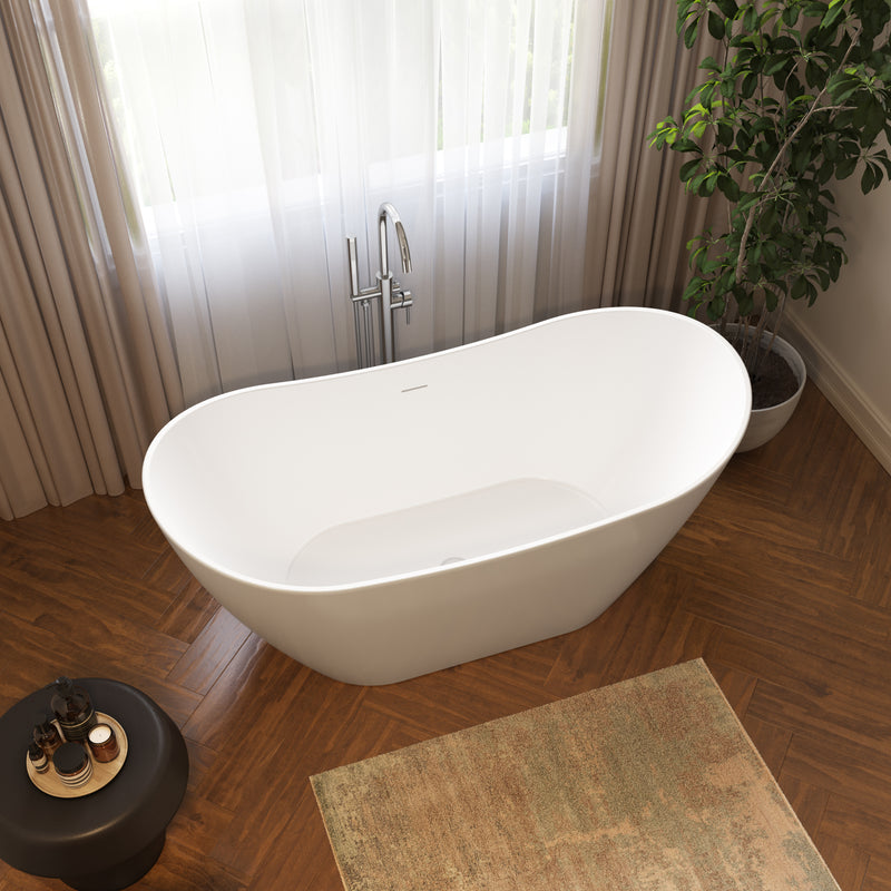 Neptune Hallstatt 6029 AFR Acrylic Freestanding Center Drain Bathtub in White – 220304-000-001-000