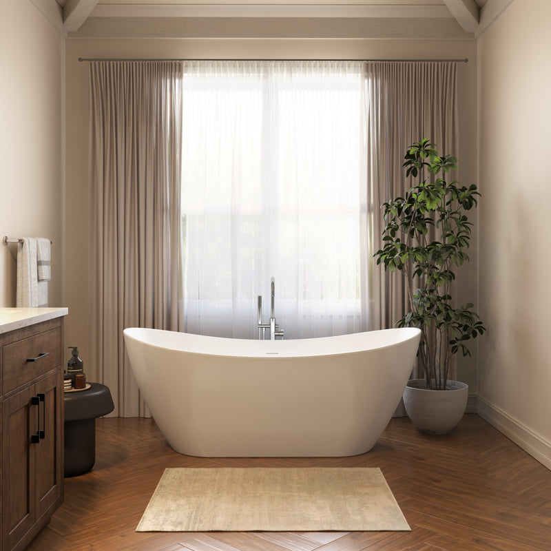Neptune Hallstatt 6729 AFR Acrylic Freestanding Center Drain Bathtub in White – 220305-000-001-000
