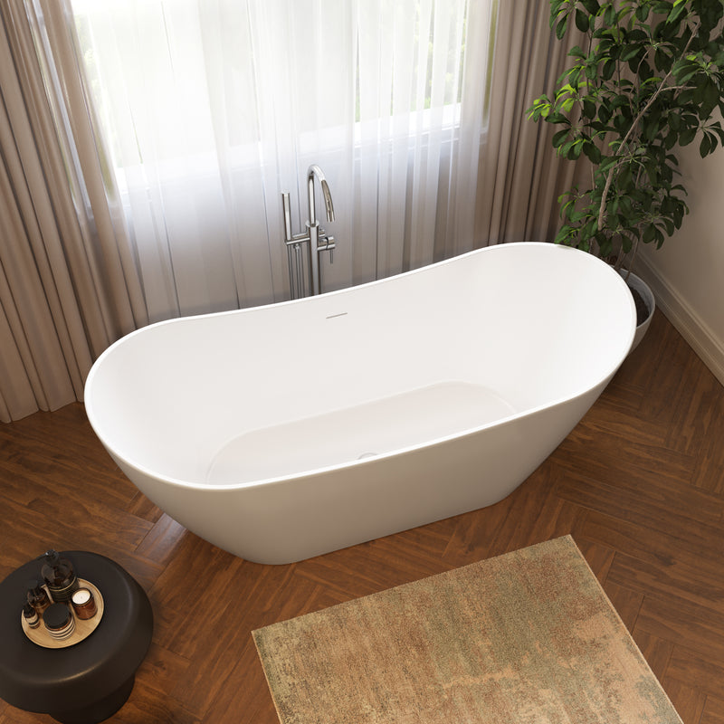 Neptune Hallstatt 6729 AFR Acrylic Freestanding Center Drain Bathtub in White – 220305-000-001-000