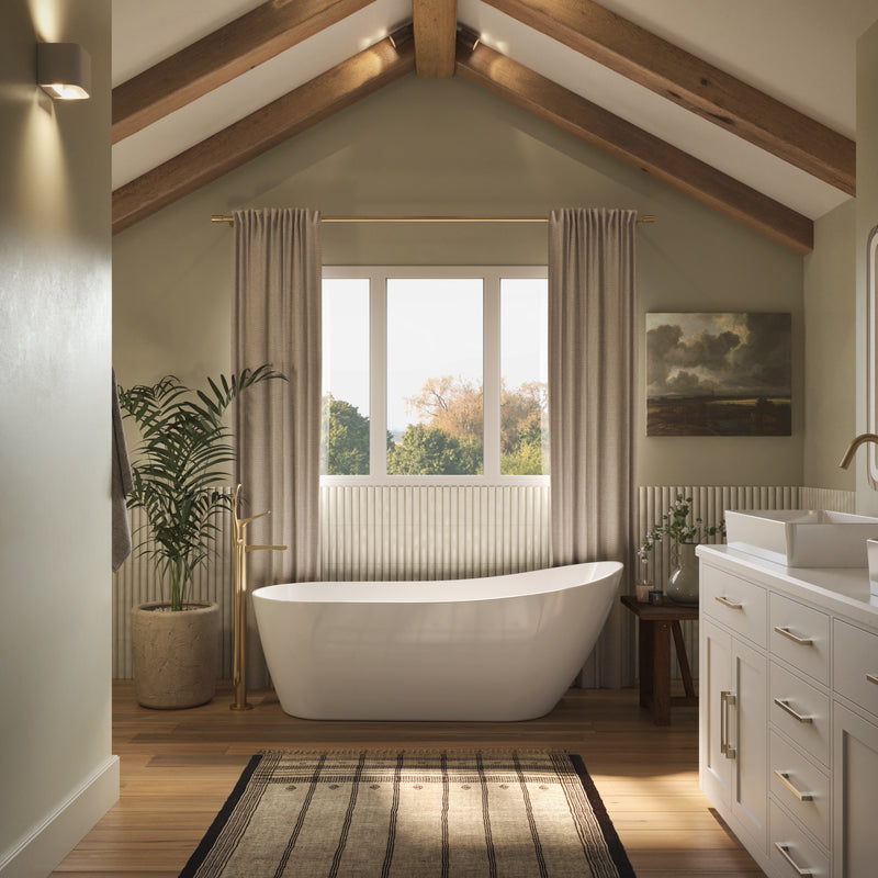 Neptune Liege 6729 AFR Acrylic Freestanding End Drain Bathtub in White – 220308-000-001-000