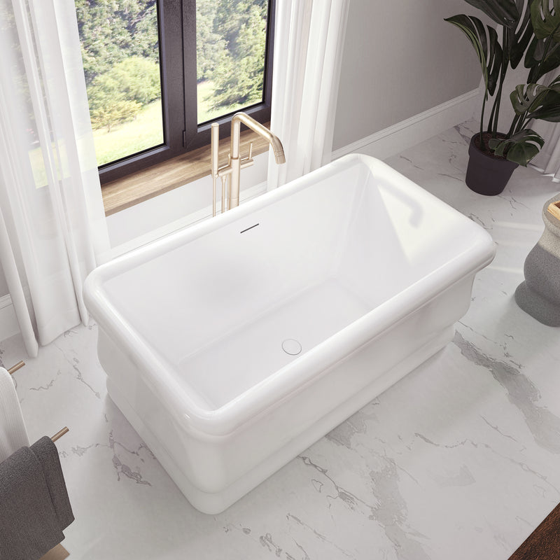 Neptune Loira 5932 Acrylic Freestanding Center Drain Bathtub in White – 220420-000-001-000
