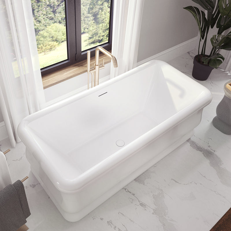 Neptune Loira 7133 Acrylic Freestanding Center Drain Bathtub in White – 220421-000-001-000