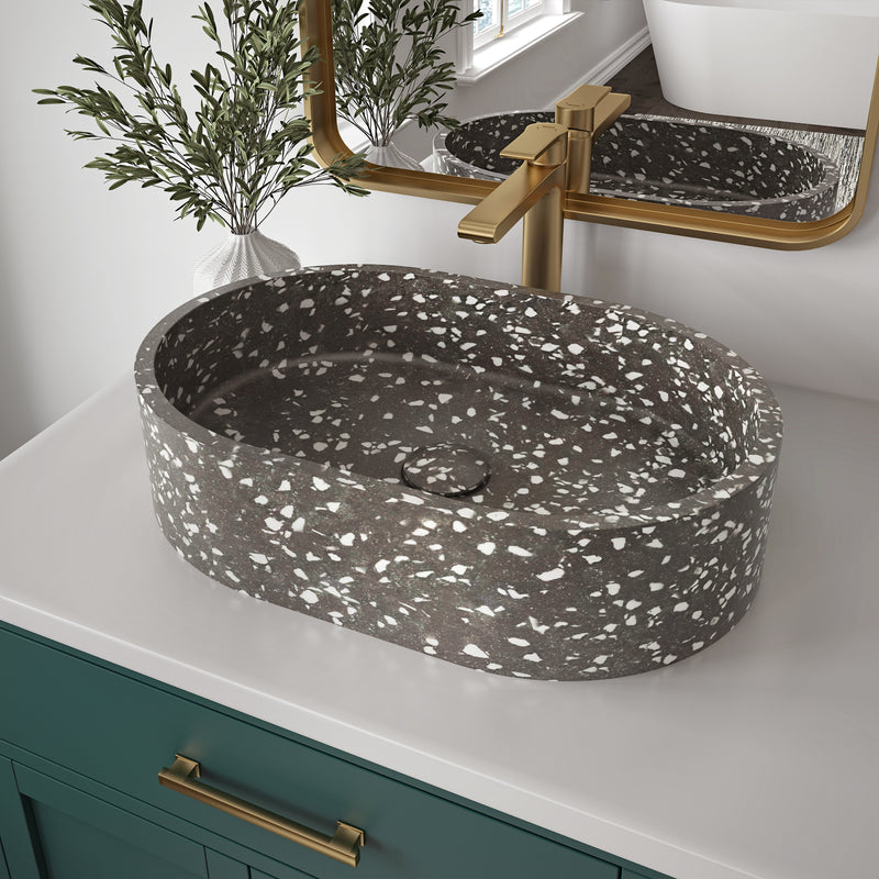 Neptune Galerie Lorna Oval Terrazzo Sink in Gray – 220388-000-319-000