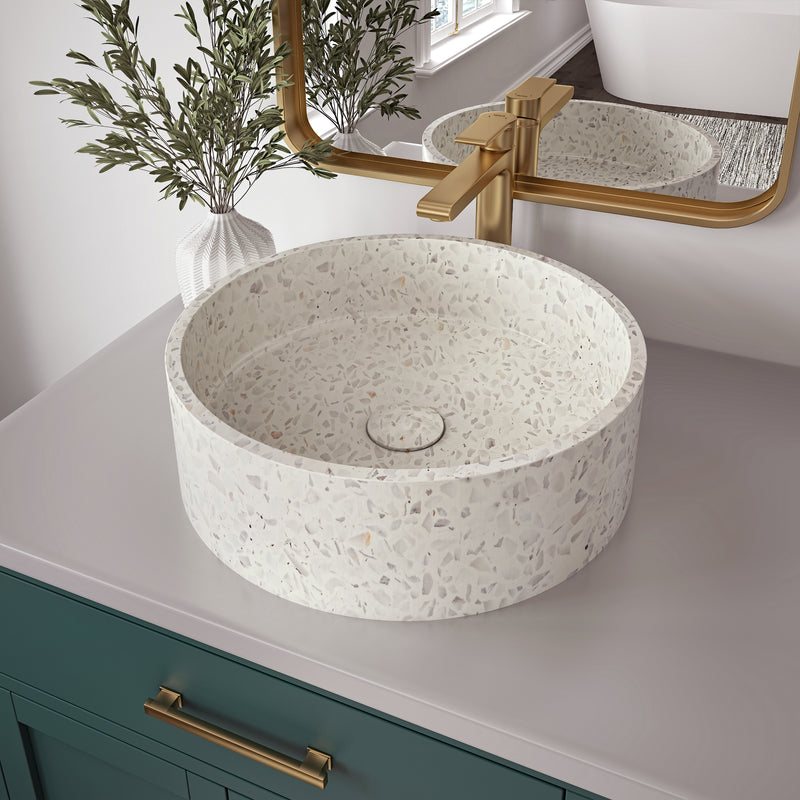 Neptune Galerie Lorna Round Terrazzo Sink in White – 220387-000-318-000