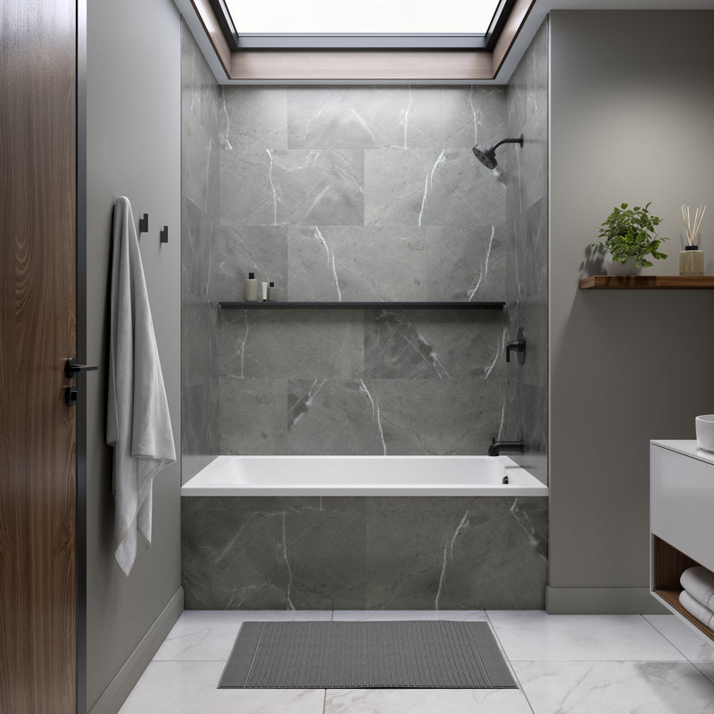 Neptune Entrepreneur Pia 3660 IF AFR Acrylic Alcove Right-Hand Drain Bathtub in White – 220389-000-001-002