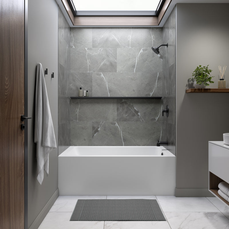 Neptune Entrepreneur Pia 3660 IFS AFR Acrylic Alcove Left-Hand Drain Bathtub in White – 220505-000-001-101