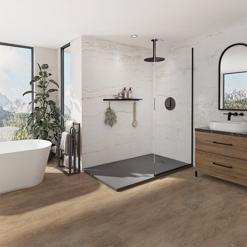 Neptune Galerie Pietra 6036 Stone Composite Shower Base in Anthracite Slate – 220378-526-898-000