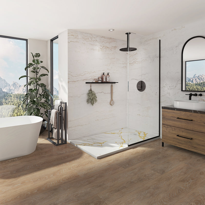 Neptune Galerie Pietra 6032 Stone Composite Shower Base in Calacata Gold – 220379-526-899-000