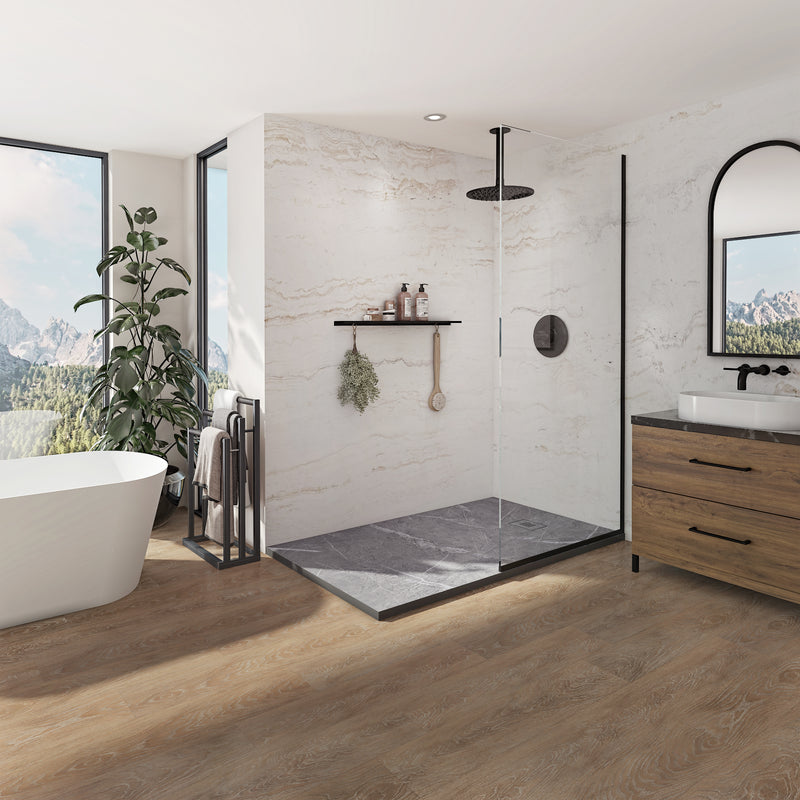 Neptune Galerie Pietra 6032 Stone Composite Shower Base in Gray Marble – 220379-526-897-000