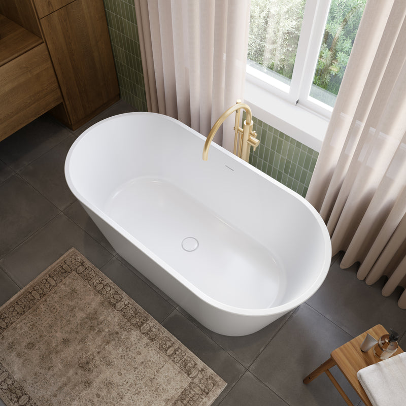 Neptune Riga 6030 AFR Acrylic Freestanding Center Drain Bathtub in White – 220302-000-001-000