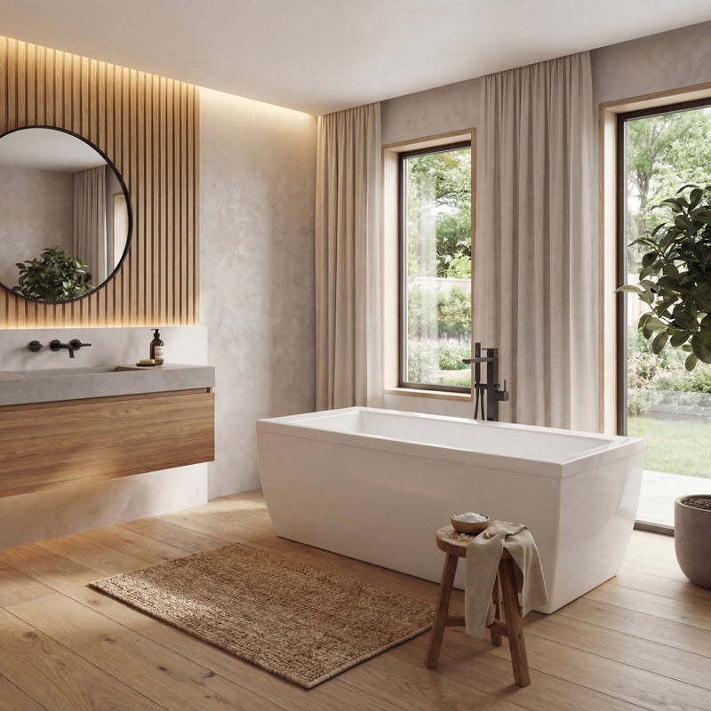Neptune Saphyr 7238 Acrylic Freestanding Center Drain Bathtub in White – 220135-000-001-000