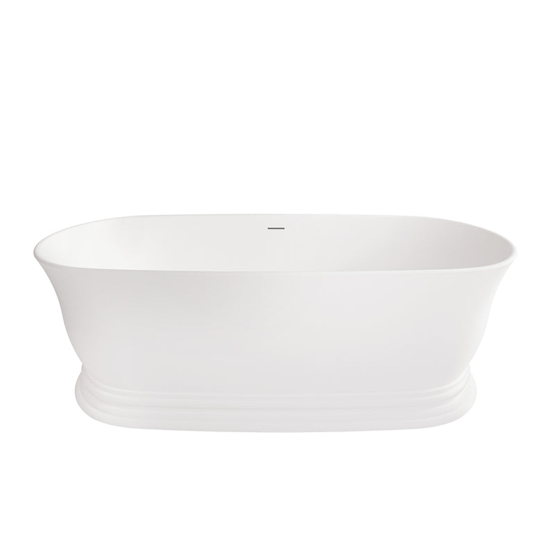 Neptune Galerie Vantaa 7132 AFR Solid Surface Freestanding Center Drain Bathtub in Matte White – 220357-000-320-000