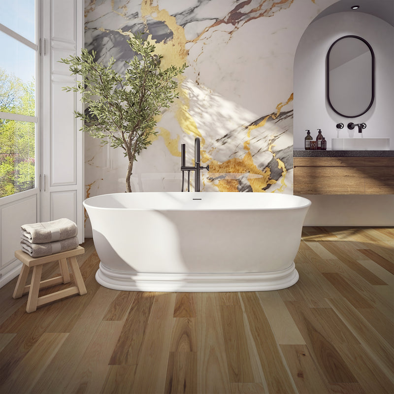 Neptune Galerie Vantaa 7132 AFR Solid Surface Freestanding Center Drain Bathtub in Matte White – 220357-000-320-000