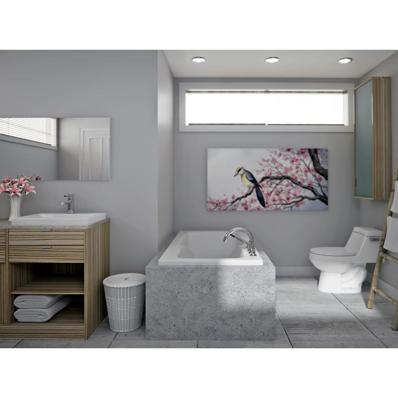 Neptune Entrepreneur Velona 6032 Acrylic Drop-In End Drain Bathtub in White – 220170-000-001-000