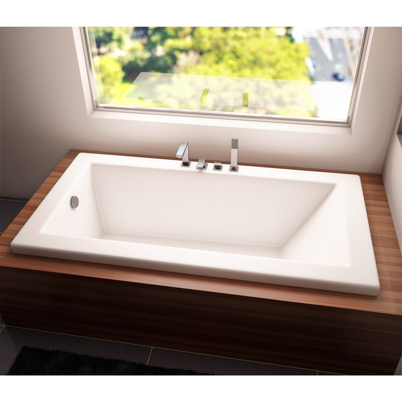 Neptune Zen 6030 Acrylic Drop-In End Drain Bathtub with Armrests and 2 in. Deck in White – 220143-000-001-220