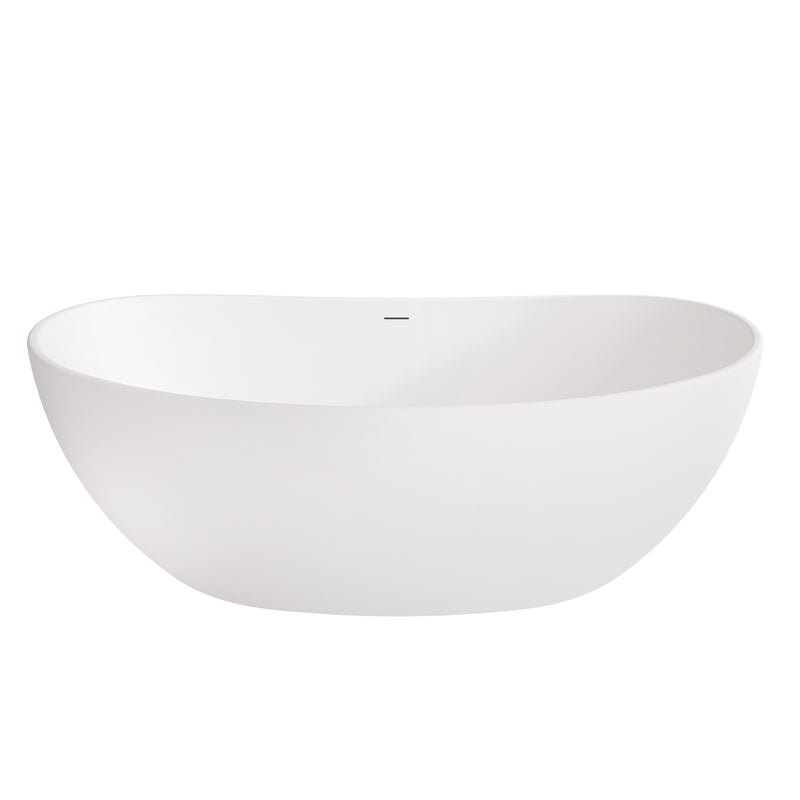 Neptune Galerie Zilina 6434 AFR Solid Surface Freestanding Double Slipper Center Drain Bathtub in Matte White – 220358-000-320-000
