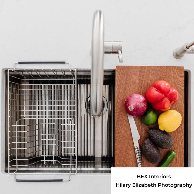 Pearl CUVI-PRO 32" Single Bowl Undermount Workstation Kitchen Sink – Stainless Steel – GQV3219C