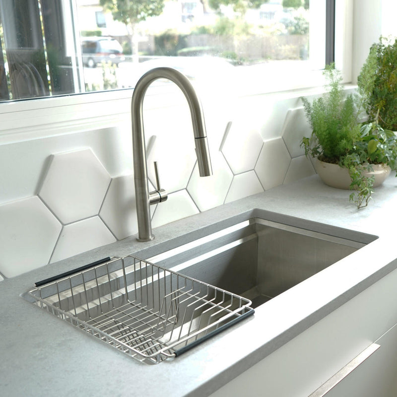 Pearl CUVI-PRO 32" Single Bowl Undermount Workstation Kitchen Sink – Stainless Steel – GQV3219C