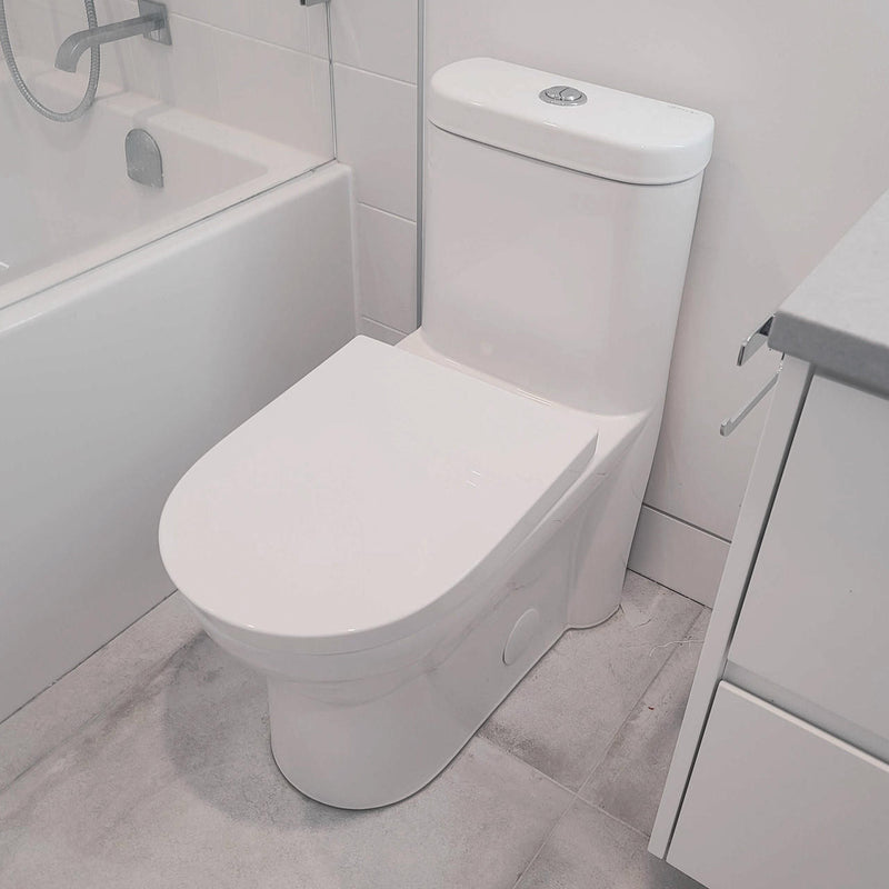 Pearl Fisher Elongated Chair Height 1-Piece 4L/6L Dual Flush Toilet with Soft Close Seat - GBW732B
