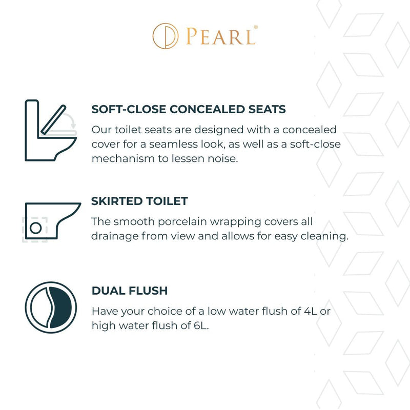 Pearl Isaac Elongated Chair Height 2-Piece 4L/6L Dual Flush Toilet with Soft Close Seat - GBW616