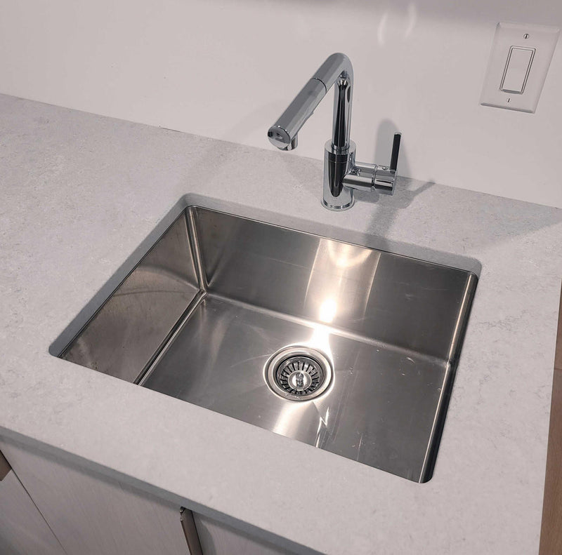 Pearl HANA-MR GEO 24" Single Bowl Undermount Kitchen Sink – Stainless Steel – GGSRR2418