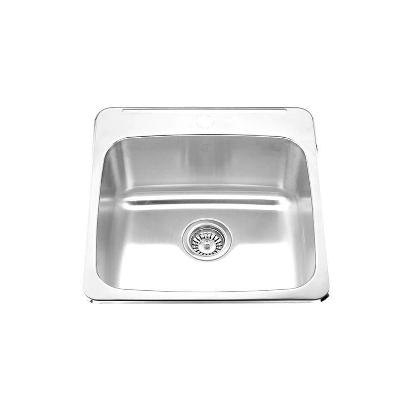 Pearl IONA-L1 20" Single Bowl Drop-In Bar / Prep Kitchen Sink – Stainless Steel – GBS121T1