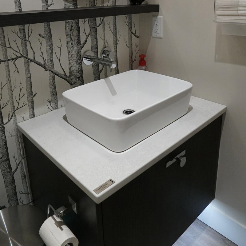 Pearl KASU-DF Metro White Rectangle Vessel Bathroom Sink - GBC022